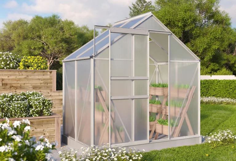 Vitavia Gewächshaus Comet 3800", schwarz, 3,8 m², 4 mm HKP | Wetterfestes & stabiles Treibhaus | Perfekt für Gemüse & Pflanzen | Robust & langlebig – Bild 7