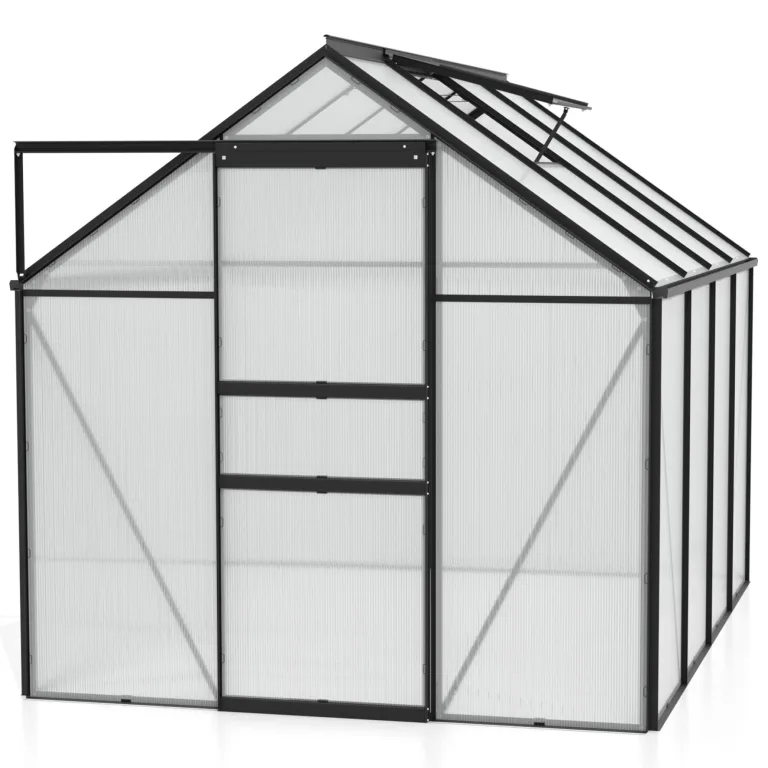 Vitavia Gewächshaus Comet 3800", schwarz, 3,8 m², 4 mm HKP | Wetterfestes & stabiles Treibhaus | Perfekt für Gemüse & Pflanzen | Robust & langlebig – Bild 10