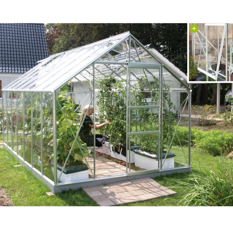Vitavia Gewächshaus Meridian 1 11500", Aluminium, 11,5 m², 3 mm ESG | Wetterfestes & stabiles Treibhaus | Perfekt für Gemüse & Pflanzen | Robust & langlebig – Bild 4