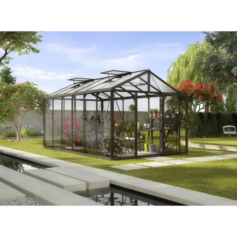 Vitavia Gewächshaus Zeus 8100", Aluminium eloxiert, 8,1 m², 16 mm HKP | Wetterfestes & stabiles Treibhaus | Perfekt für Gemüse & Pflanzen | Robust & langlebig – Bild 9