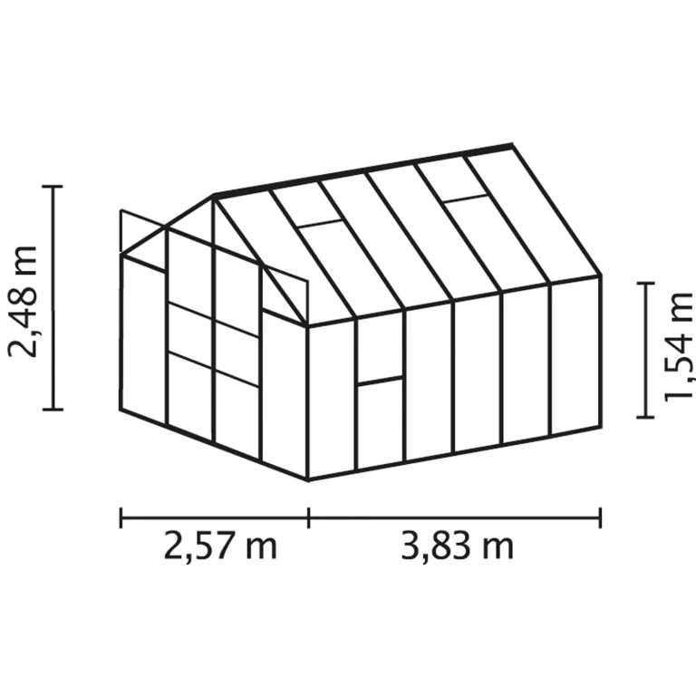 Vitavia Gewächshaus Jupiter 9900", smaragd grün, 9,9 m², 4 mm HKP | Wetterfestes & stabiles Treibhaus | Perfekt für Gemüse & Pflanzen | Robust & langlebig – Bild 2