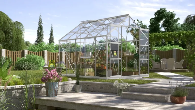 Vitavia Gewächshaus Jupiter 9900", smaragd grün, 9,9 m², 4 mm HKP | Wetterfestes & stabiles Treibhaus | Perfekt für Gemüse & Pflanzen | Robust & langlebig – Bild 7