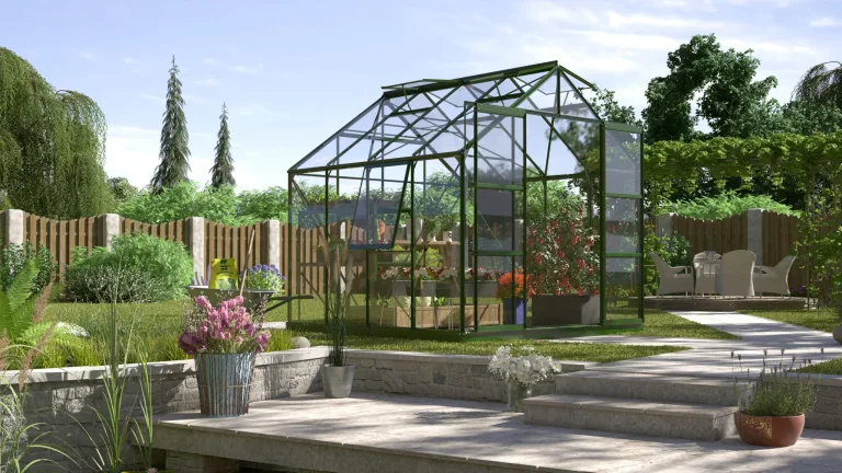 Vitavia Gewächshaus Jupiter 9900", smaragd grün, 9,9 m², 4 mm HKP | Wetterfestes & stabiles Treibhaus | Perfekt für Gemüse & Pflanzen | Robust & langlebig – Bild 9