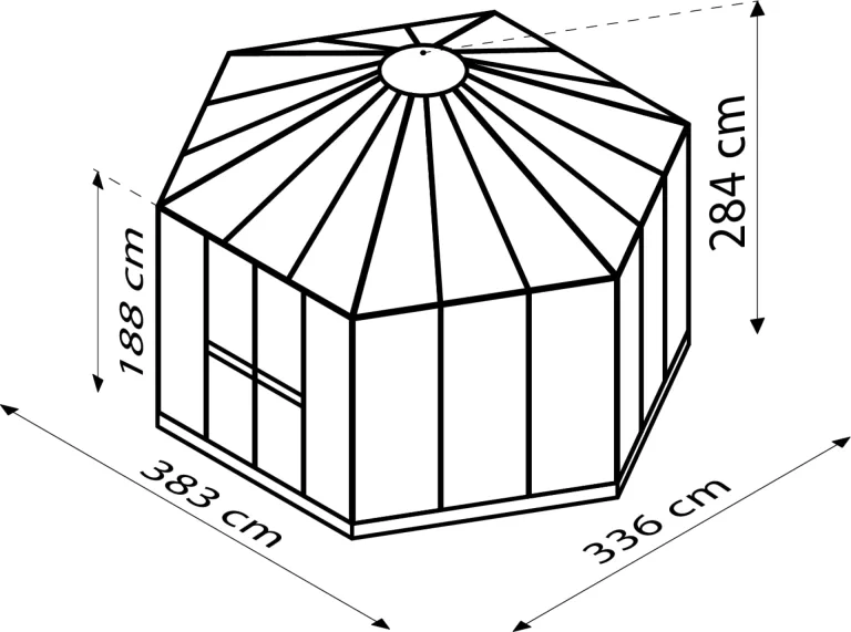 Vitavia Gewächshaus-Pavillon Juno 9000" inkl. Stahlfundament, Aluminium eloxiert, 9,0 m², 3 mm ESG, 6 mm HKP | Wetterfestes & stabiles Treibhaus | Perfekt für Gemüse & Pflanzen | Robust & langlebig – Bild 2