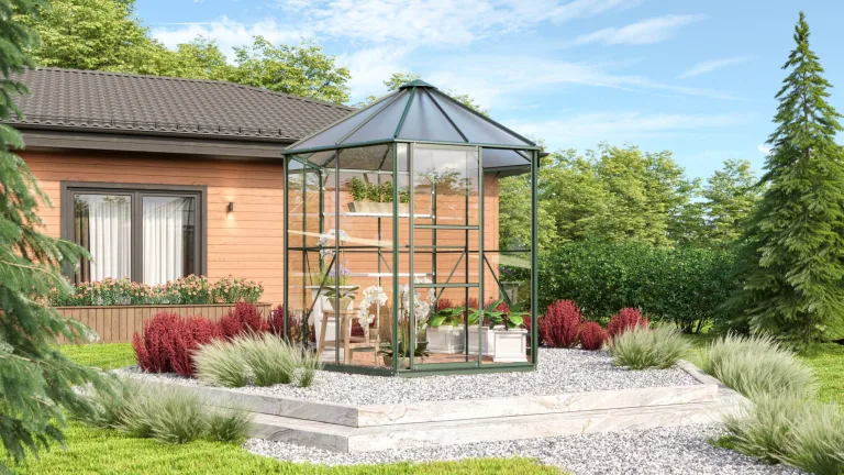 Vitavia Gewächshaus-Pavillon Juno 9000" inkl. Stahlfundament, Aluminium eloxiert, 9,0 m², 3 mm ESG, 6 mm HKP | Wetterfestes & stabiles Treibhaus | Perfekt für Gemüse & Pflanzen | Robust & langlebig – Bild 8