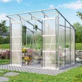 Vitavia Gewächshaus Playa 7600", schwarz, 7,6 m², 6 mm HKP | Wetterfestes & stabiles Treibhaus | Perfekt für Gemüse & Pflanzen | Robust & langlebig - Thumbnail 10