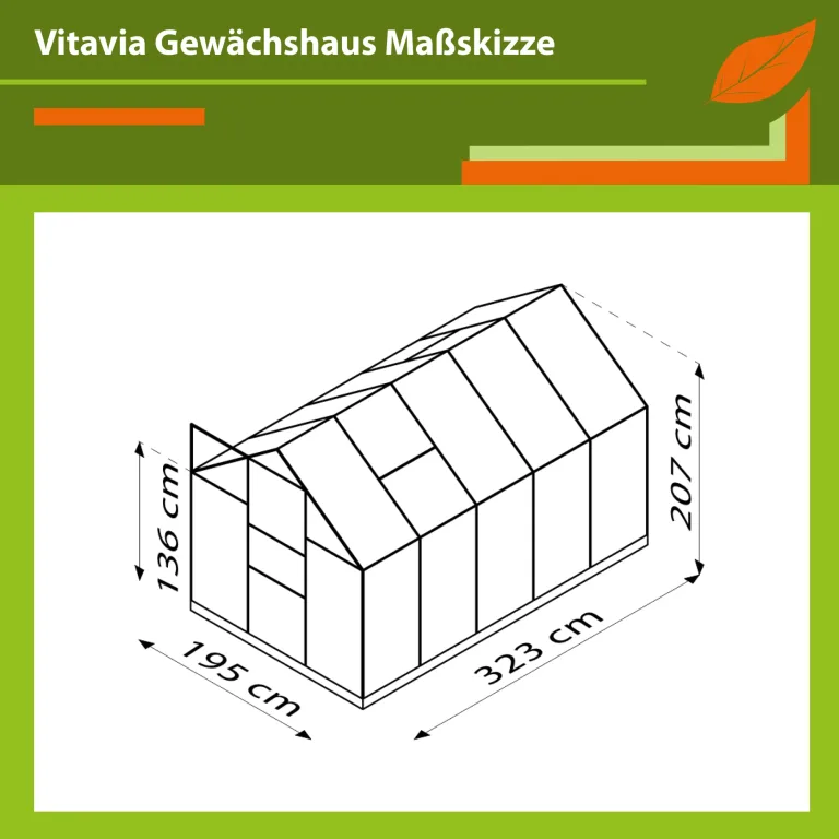 Vitavia Gewächshaus Planet 6200" inkl. Fundament, Aluminium, 6,2 m², 6 mm HKP | Wetterfestes & stabiles Treibhaus | Perfekt für Gemüse & Pflanzen | Robust & langlebig – Bild 2