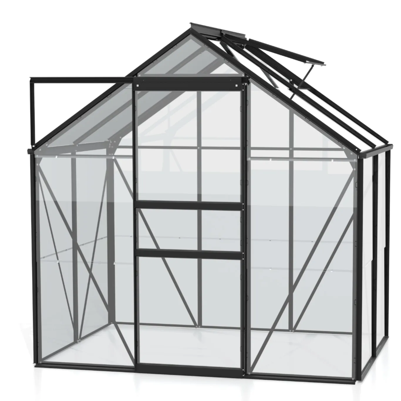 Vitavia Gewächshaus Venus 2500", schwarz, 2,5 m², 3 mm ESG | Wetterfestes & stabiles Treibhaus | Perfekt für Gemüse & Pflanzen | Robust & langlebig - Bild 1