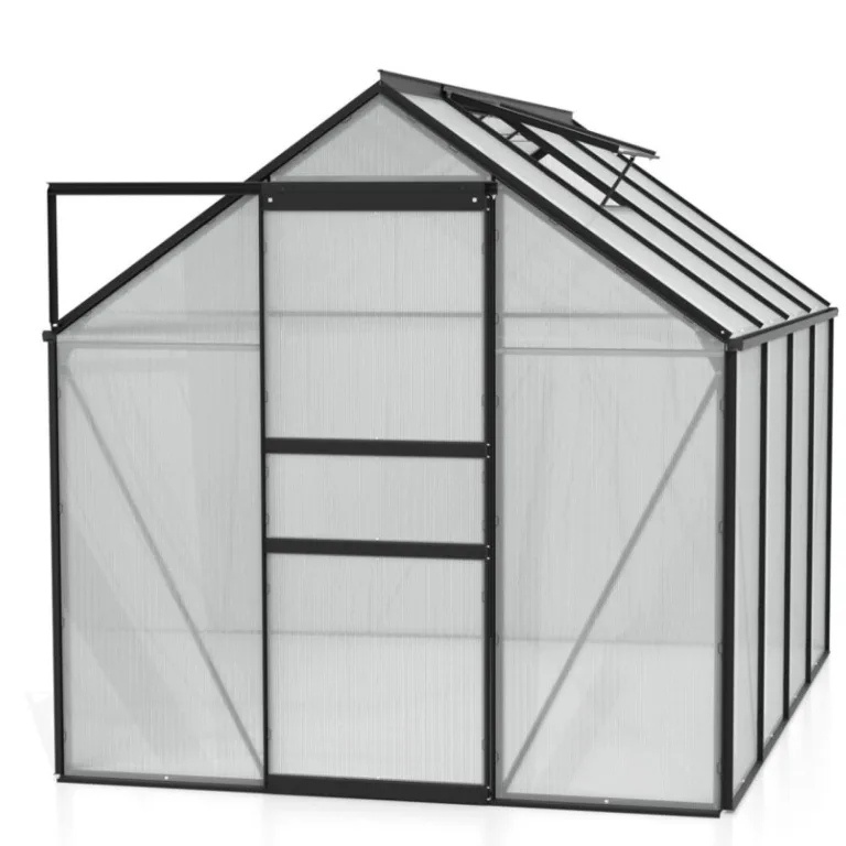 Vitavia Gewächshaus Venus 2500", schwarz, 2,5 m², 3 mm ESG | Wetterfestes & stabiles Treibhaus | Perfekt für Gemüse & Pflanzen | Robust & langlebig – Bild 9