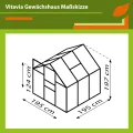 Vitavia Gewächshaus Venus 2500", schwarz, 2,5 m², 3 mm ESG | Wetterfestes & stabiles Treibhaus | Perfekt für Gemüse & Pflanzen | Robust & langlebig - Thumbnail 2