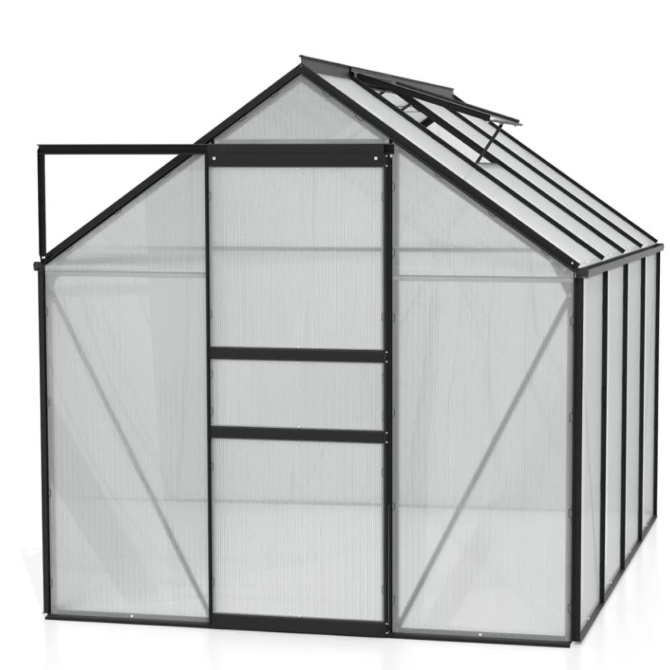 Vitavia Gewächshaus Venus 5000", schwarz, 5,0 m², 4 mm HKP | Wetterfestes & stabiles Treibhaus | Perfekt für Gemüse & Pflanzen | Robust & langlebig - Bild 1