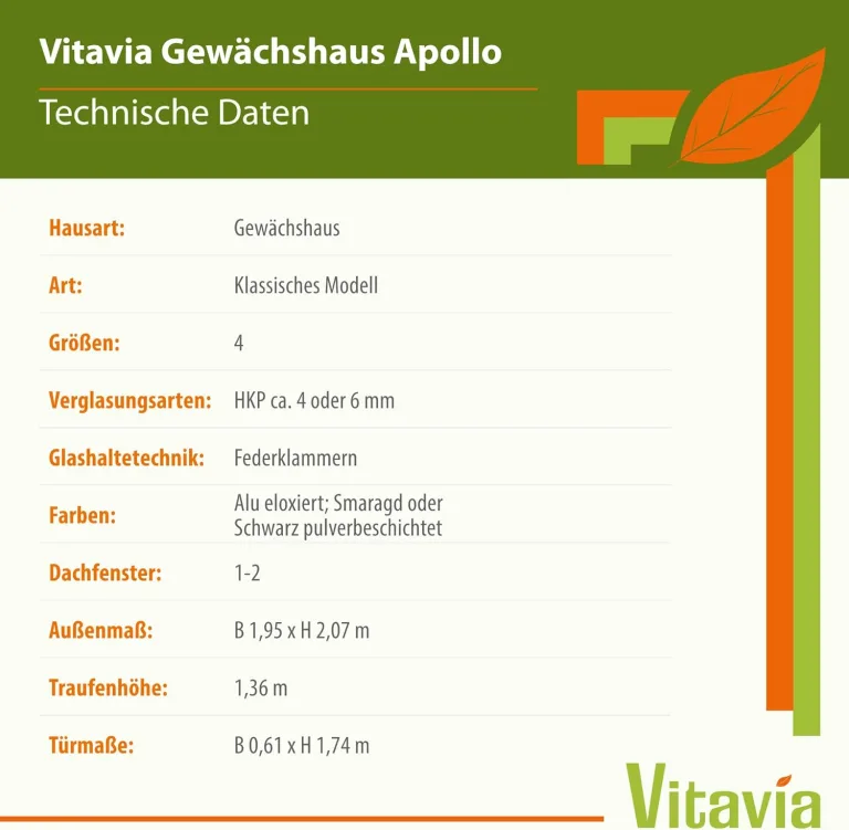 Vitavia Gewächshaus Apollo 6200", Aluminium eloxiert, 6,2 m², 4 mm HKP | Wetterfestes & stabiles Treibhaus | Perfekt für Gemüse & Pflanzen | Robust & langlebig – Bild 5