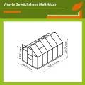 Vitavia Gewächshaus Apollo 6200", Aluminium eloxiert, 6,2 m², 4 mm HKP | Wetterfestes & stabiles Treibhaus | Perfekt für Gemüse & Pflanzen | Robust & langlebig - Thumbnail 2