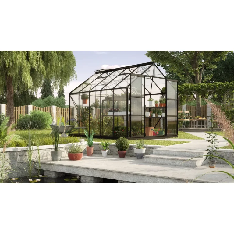 Vitavia Gewächshaus Uranus 8300", schwarz, 8,3 m², 3 mm ESG | Wetterfestes & stabiles Treibhaus | Perfekt für Gemüse & Pflanzen | Robust & langlebig – Bild 2