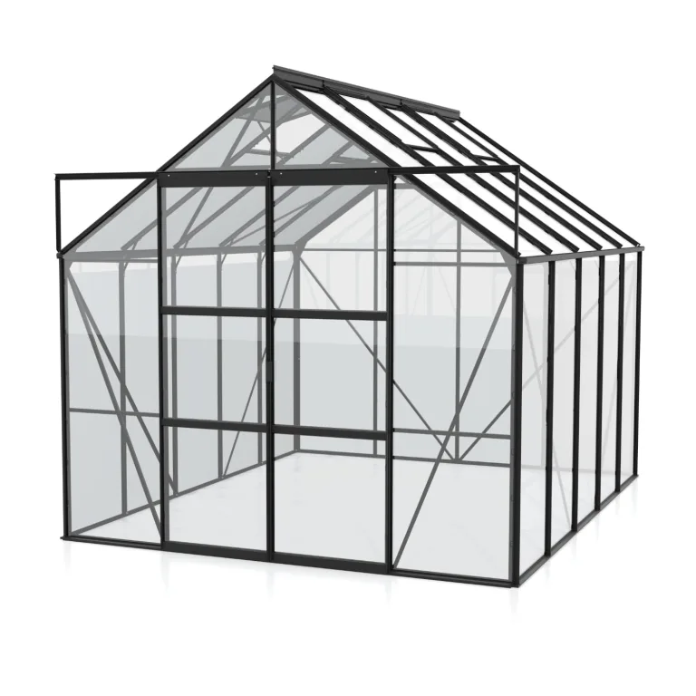 Vitavia Gewächshaus Uranus 8300", schwarz, 8,3 m², 3 mm ESG | Wetterfestes & stabiles Treibhaus | Perfekt für Gemüse & Pflanzen | Robust & langlebig – Bild 3