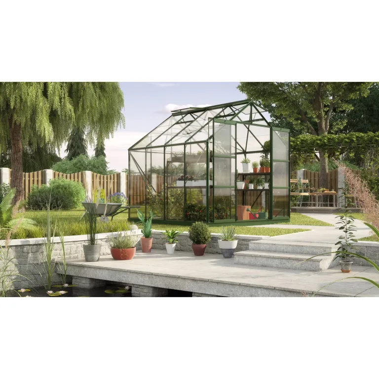 Vitavia Gewächshaus Uranus 8300", schwarz, 8,3 m², 3 mm ESG | Wetterfestes & stabiles Treibhaus | Perfekt für Gemüse & Pflanzen | Robust & langlebig – Bild 7