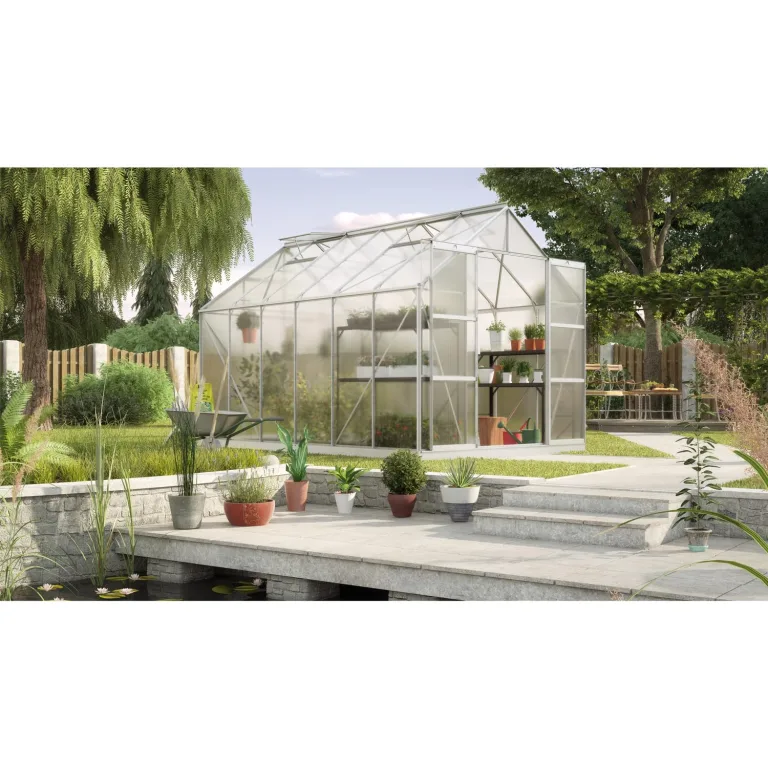 Vitavia Gewächshaus Uranus 8300", schwarz, 8,3 m², 3 mm ESG | Wetterfestes & stabiles Treibhaus | Perfekt für Gemüse & Pflanzen | Robust & langlebig – Bild 8