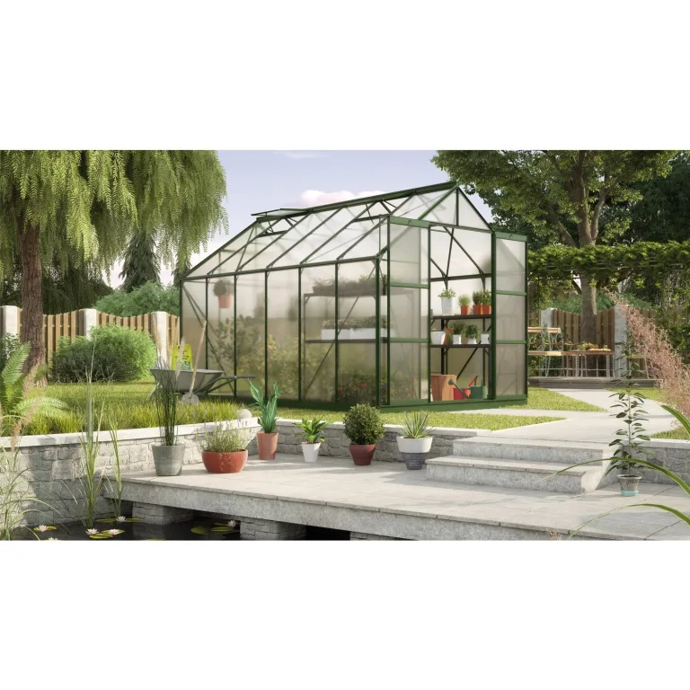 Vitavia Gewächshaus Uranus 8300", schwarz, 8,3 m², 3 mm ESG | Wetterfestes & stabiles Treibhaus | Perfekt für Gemüse & Pflanzen | Robust & langlebig – Bild 9
