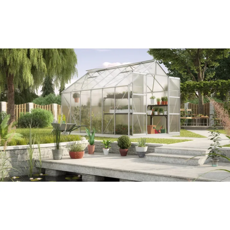 Vitavia Gewächshaus Uranus 8300", schwarz, 8,3 m², 3 mm ESG | Wetterfestes & stabiles Treibhaus | Perfekt für Gemüse & Pflanzen | Robust & langlebig – Bild 10