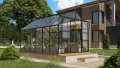 Vitavia Gewächshaus Mars 9900", schwarz, 9,9 m², 3 mm ESG | Wetterfestes & stabiles Treibhaus | Perfekt für Gemüse & Pflanzen | Robust & langlebig - Thumbnail 1