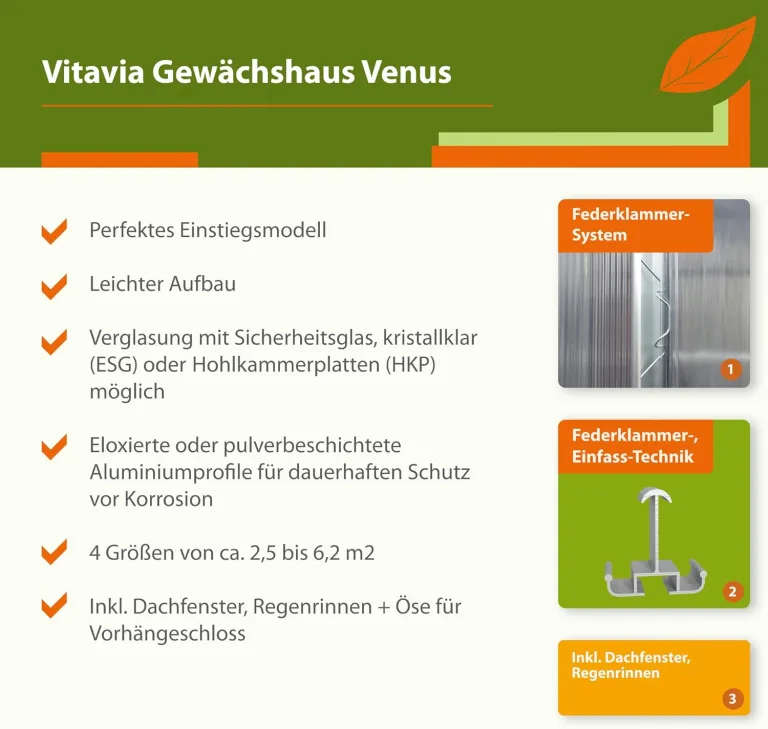 Vitavia Gewächshaus Venus 3800", Aluminium eloxiert, 3,8 m², 6 mm HKP | Wetterfestes & stabiles Treibhaus | Perfekt für Gemüse & Pflanzen | Robust & langlebig – Bild 4