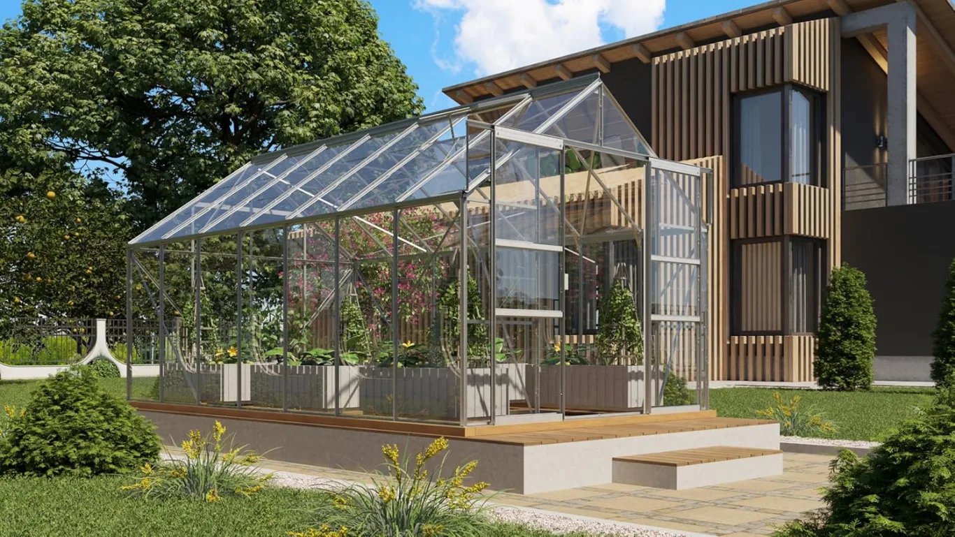 Vitavia Gewächshaus Mars 11500", Aluminium eloxiert, 11,5 m², 3 mm ESG | Wetterfestes & stabiles Treibhaus | Perfekt für Gemüse & Pflanzen | Robust & langlebig - Bild 1