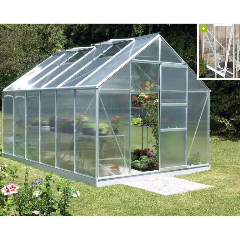 Vitavia Gewächshaus Meridian 1 9900", Aluminium, 9,9 m², 4 mm HKP | Wetterfestes & stabiles Treibhaus | Perfekt für Gemüse & Pflanzen | Robust & langlebig – Bild 1