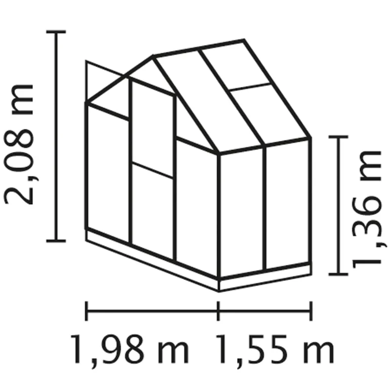 Vitavia Gewächshaus EOS 3100", smaragd, 3,1 m², 4 mm HKP | Wetterfestes & stabiles Treibhaus | Perfekt für Gemüse & Pflanzen | Robust & langlebig – Bild 2