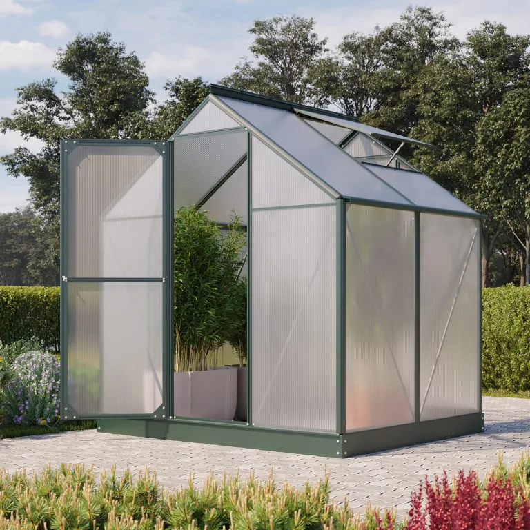 Vitavia Gewächshaus EOS 3100", smaragd, 3,1 m², 4 mm HKP | Wetterfestes & stabiles Treibhaus | Perfekt für Gemüse & Pflanzen | Robust & langlebig – Bild 5