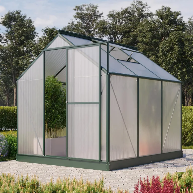 Vitavia Gewächshaus EOS 3100", smaragd, 3,1 m², 4 mm HKP | Wetterfestes & stabiles Treibhaus | Perfekt für Gemüse & Pflanzen | Robust & langlebig – Bild 7