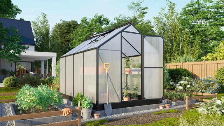 Vitavia Gewächshaus EOS 3100", smaragd, 3,1 m², 4 mm HKP | Wetterfestes & stabiles Treibhaus | Perfekt für Gemüse & Pflanzen | Robust & langlebig – Bild 9