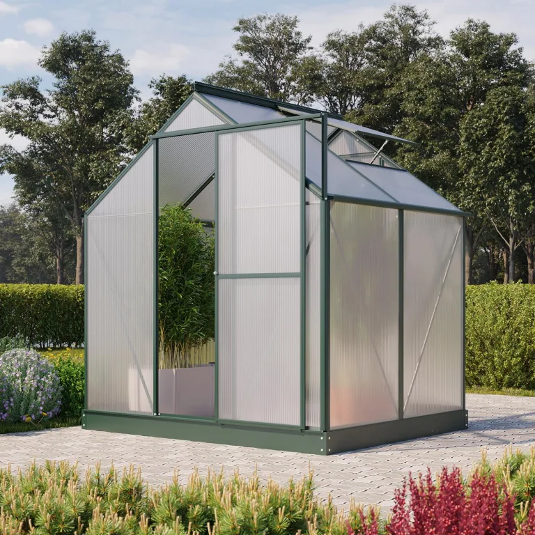 Vitavia Gewächshaus EOS 3100", smaragd, 3,1 m², 4 mm HKP | Wetterfestes & stabiles Treibhaus | Perfekt für Gemüse & Pflanzen | Robust & langlebig – Bild 1