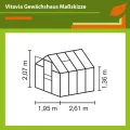 Vitavia Gewächshaus Apollo 5000", schwarz, 5,0 m², 4 mm HKP | Wetterfestes & stabiles Treibhaus | Perfekt für Gemüse & Pflanzen | Robust & langlebig - Thumbnail 2