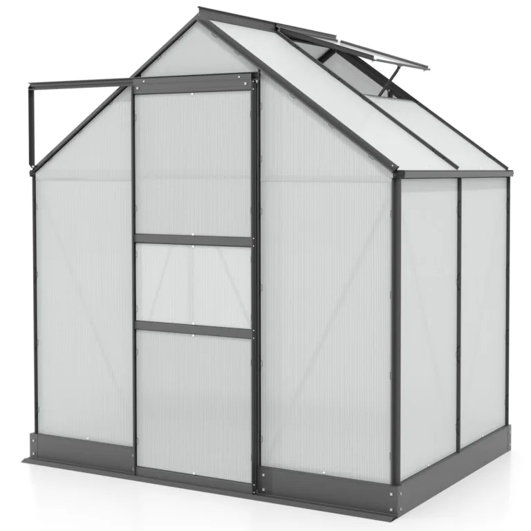 Vitavia Gewächshaus Apollo 3800", schwarz, 3,8 m², 4 mm HKP | Wetterfestes & stabiles Treibhaus | Perfekt für Gemüse & Pflanzen | Robust & langlebig – Bild 8