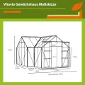 Vitavia Gewächshaus Sirius, Aluminium eloxiert, 3 mm ESG | Wetterfestes & stabiles Treibhaus | Perfekt für Gemüse & Pflanzen | Robust & langlebig - Thumbnail 10