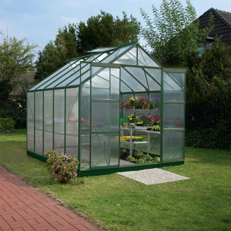 Vitavia Gewächshaus Mars 8300", smaragd grün, 8,3 m², 4 mm HKP | Wetterfestes & stabiles Treibhaus | Perfekt für Gemüse & Pflanzen | Robust & langlebig – Bild 4
