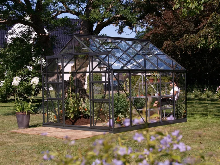Vitavia Gewächshaus Mars 8300", schwarz, 8,3 m², 3 mm ESG | Wetterfestes & stabiles Treibhaus | Perfekt für Gemüse & Pflanzen | Robust & langlebig – Bild 4