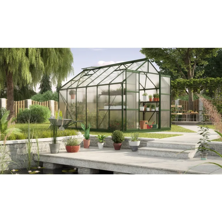 Vitavia Gewächshaus Uranus 8300", smaragd grün, 8,3 m², 6 mm HKP | Wetterfestes & stabiles Treibhaus | Perfekt für Gemüse & Pflanzen | Robust & langlebig – Bild 6
