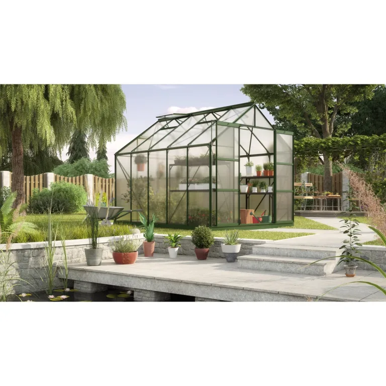 Vitavia Gewächshaus Uranus 8300", smaragd grün, 8,3 m², 6 mm HKP | Wetterfestes & stabiles Treibhaus | Perfekt für Gemüse & Pflanzen | Robust & langlebig – Bild 1