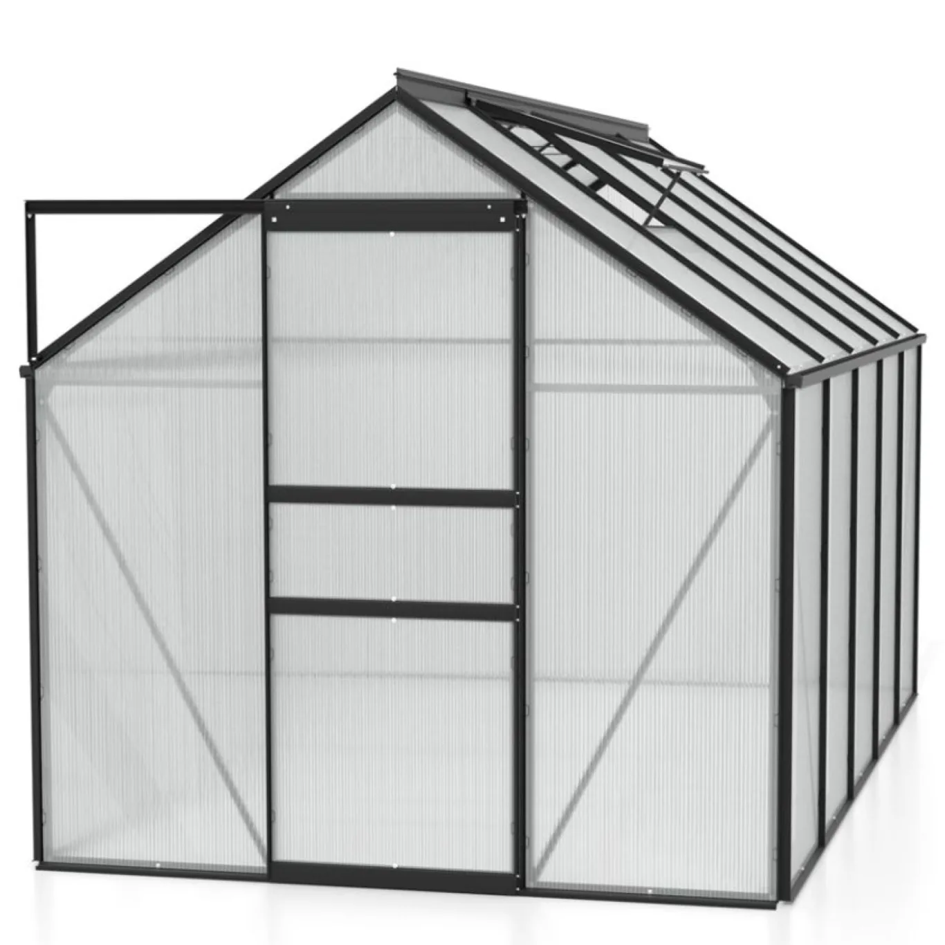 Vitavia Gewächshaus Venus 6200", schwarz, 6,2 m², 6 mm HKP | Wetterfestes & stabiles Treibhaus | Perfekt für Gemüse & Pflanzen | Robust & langlebig - Bild 1