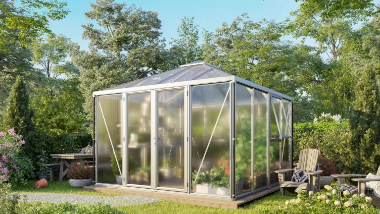 Vitavia Gewächshaus Kingston inkl. Ready2Grow Zubehör-Set, Aluminium eloxiert, 10,2 m², 10 mm HKP | Wetterfestes & stabiles Treibhaus | Perfekt für Gemüse & Pflanzen | Robust & langlebig – Bild 2