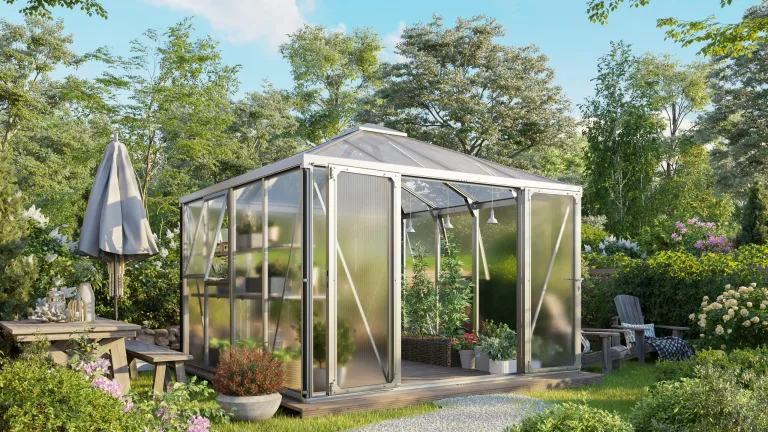 Vitavia Gewächshaus Kingston inkl. Ready2Grow Zubehör-Set, Aluminium eloxiert, 10,2 m², 10 mm HKP | Wetterfestes & stabiles Treibhaus | Perfekt für Gemüse & Pflanzen | Robust & langlebig – Bild 1