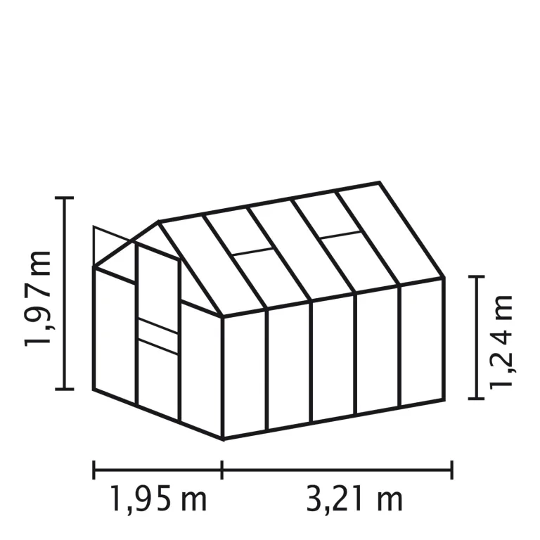 Vitavia Gewächshaus Comet 6200", Aluminium, 6,2 m², 4 mm HKP | Wetterfestes & stabiles Treibhaus | Perfekt für Gemüse & Pflanzen | Robust & langlebig – Bild 2