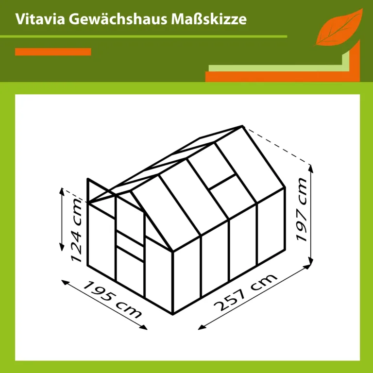 Vitavia Gewächshaus Venus 5000", smaragd grün, 5,0 m², 3 mm ESG | Wetterfestes & stabiles Treibhaus | Perfekt für Gemüse & Pflanzen | Robust & langlebig – Bild 2