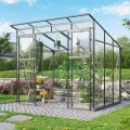 Vitavia Gewächshaus Playa 7600", schwarz, 7,6 m², 3 mm ESG, 6 mm HKP | Wetterfestes & stabiles Treibhaus | Perfekt für Gemüse & Pflanzen | Robust & langlebig - Thumbnail 6