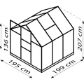 Vitavia Gewächshaus Marley inkl. Ready2Grow Zubehör-Set, Aluminium eloxiert, 3,8 m², 6 mm HKP | Wetterfestes & stabiles Treibhaus | Perfekt für Gemüse & Pflanzen | Robust & langlebig - Thumbnail 3