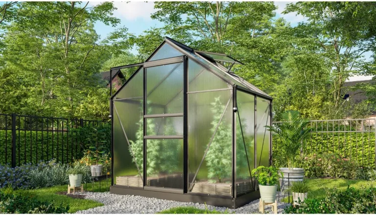 Vitavia Gewächshaus Marley inkl. Ready2Grow Zubehör-Set, Aluminium eloxiert, 2,5 m², 6 mm HKP | Wetterfestes & stabiles Treibhaus | Perfekt für Gemüse & Pflanzen | Robust & langlebig – Bild 9