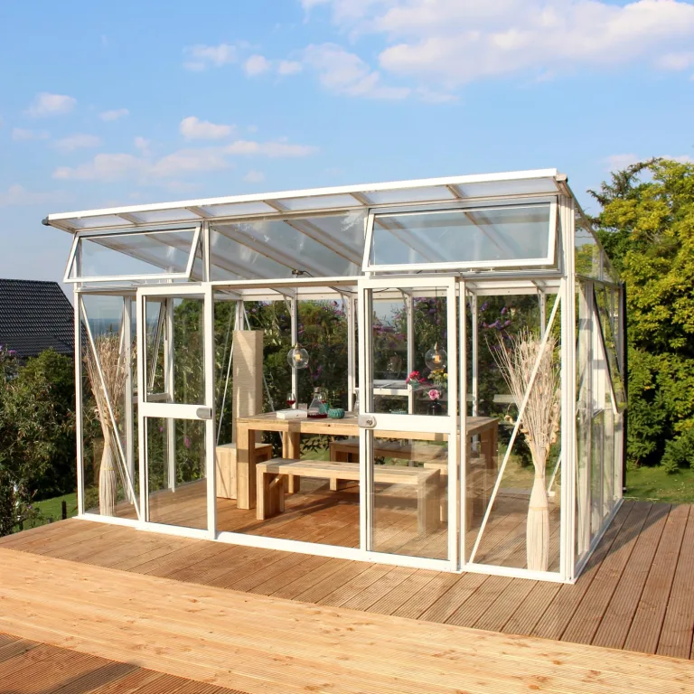 Vitavia Gewächshaus Aphrodite 11500", weiß, 11,5 m², 10 mm HKP | Wetterfestes & stabiles Treibhaus | Perfekt für Gemüse & Pflanzen | Robust & langlebig – Bild 6