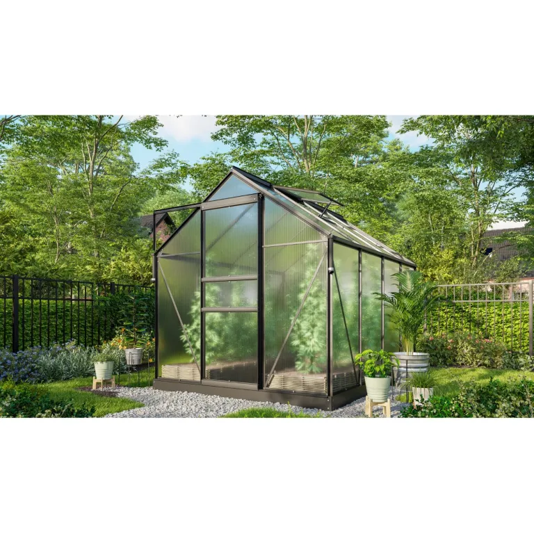 Vitavia Gewächshaus Marley inkl. Ready2Grow Zubehör-Set, smaragd grün, 5 m², 6 mm HKP | Wetterfestes & stabiles Treibhaus | Perfekt für Gemüse & Pflanzen | Robust & langlebig – Bild 5