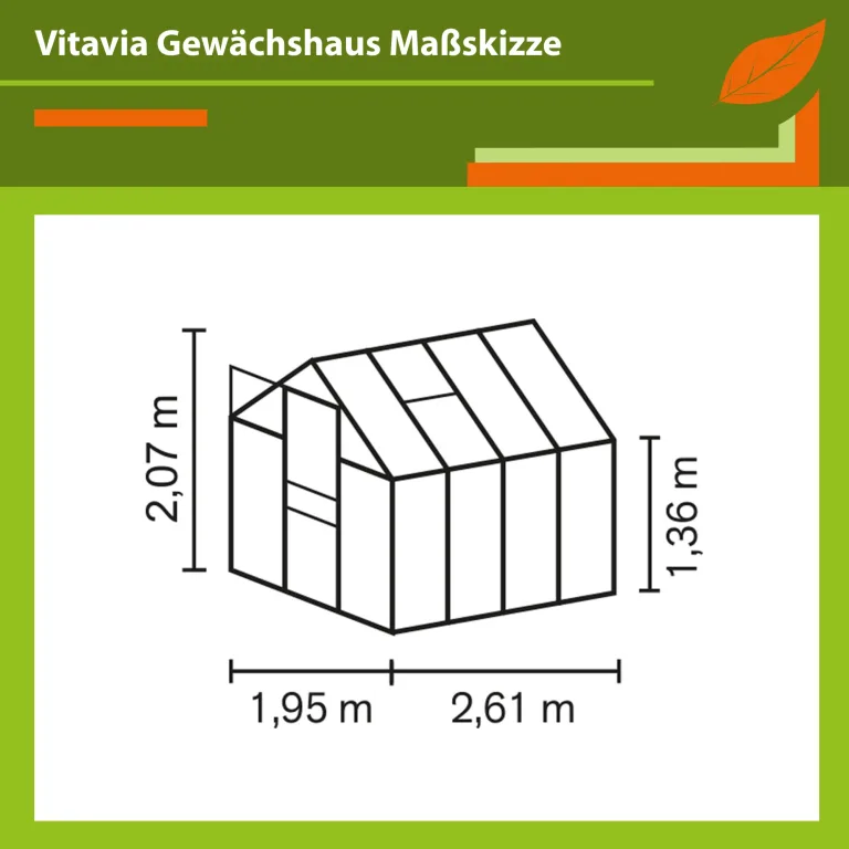Vitavia Gewächshaus Apollo 5000", Aluminium eloxiert, 5,0 m², 6 mm HKP | Wetterfestes & stabiles Treibhaus | Perfekt für Gemüse & Pflanzen | Robust & langlebig – Bild 2